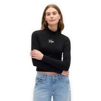 GAP 846973-02 Crop tričko s logem Černá