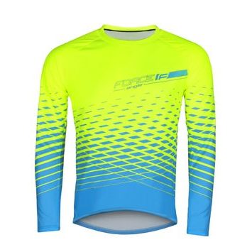 FORCE MTB ANGLE dl. rukáv fluo-modrý