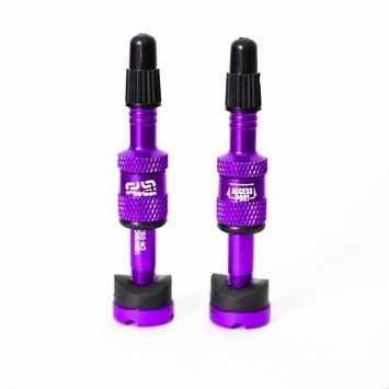 E*THIRTEEN Presta Quickfill Tubeless Valves | Gen2 | 16-24mm Depth | 2 Pieces | Eggplant