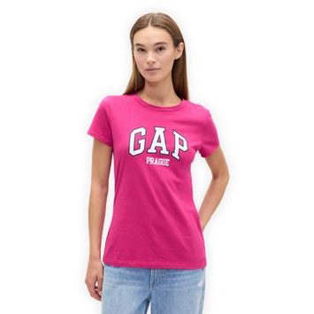 GAP 822942-00 Tričko s logem Prague Růžová