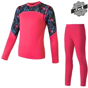 SENSOR MERINO IMPRESS SET, magenta/floral