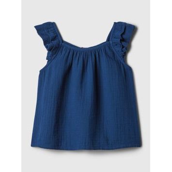 GAP 881276-00 Dívčí mušelínový top Tmavě modrá