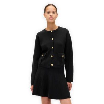 GAP 840314-00 Kardigan s příměsí vlny Černá