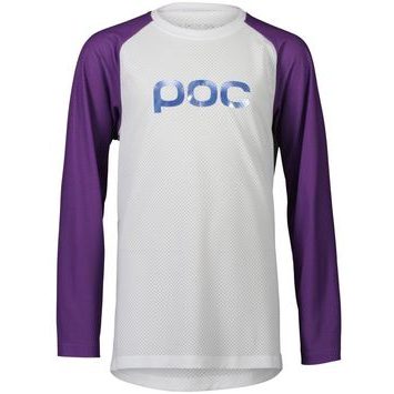 POC Y's Essential MTB LS Jersey Hydrogen White/Sapphire Purple