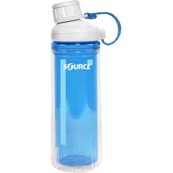 SOURCE ECO -Tritan double wall 0.60 L - Clickseal Bayou Blue strap Triangles Blue