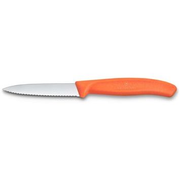 VICTORINOX Swiss Classic, paring knife, 8cm, wavy, pointed tip, orange