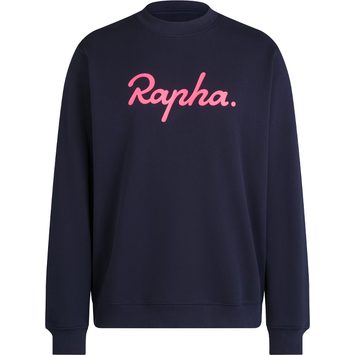 RAPHA Rapha Men's Heavyweight Logo Sweatshirt, Navy/Visibility Pink
