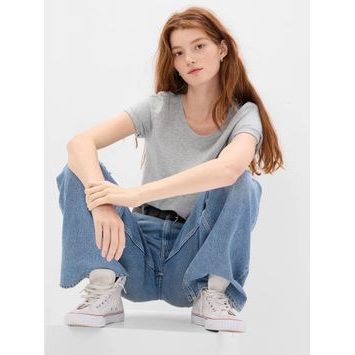 GAP 795346-05 Tričko z organické bavlny Šedá