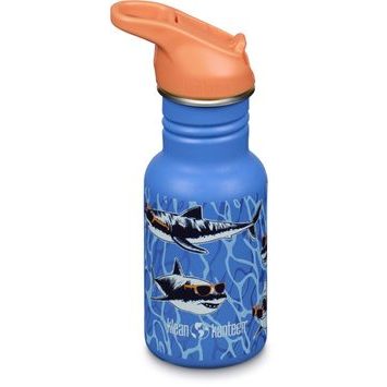 KLEAN KANTEEN Kid Classic Narrow 12oz (w/Flip Seal Sport Cap) - sharks in shades 355 ml