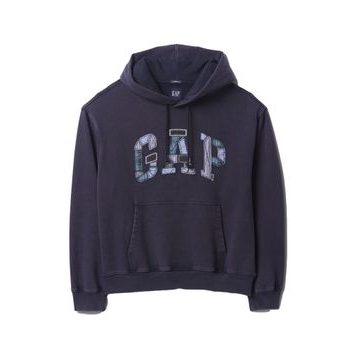 GAP Oversize mikina Patchwork Logo Americana Tmavě modrá