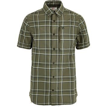 FJÄLLRÄVEN Abisko Hike Shirt SS M Laurel Green-Chalk White