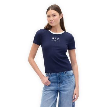 GAP 637782-10 Crop tričko s logem Tmavě modrá