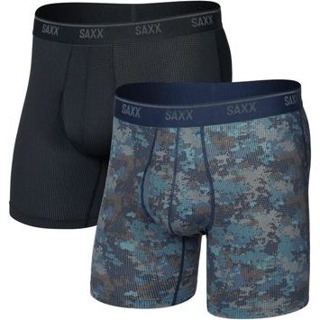 SAXX QUEST QUICK-DRY MESH BOXER BRIEF FLY 2PK matrix camo/black