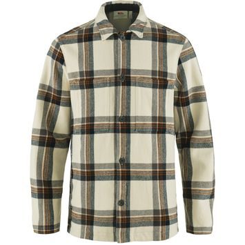 FJÄLLRÄVEN Singi Flannel Overshirt M, Chalk White-Dark Navy