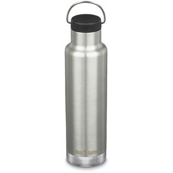 KLEAN KANTEEN Insulated Classic 20oz (w/Loop Cap) - Brushed Stainless 592 ml