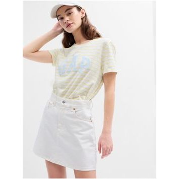 GAP 616788-00 Pruhované tričko s logem Žlutá