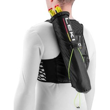 LEKI Trail Running Quiver Vest SM, black-white-bright red
