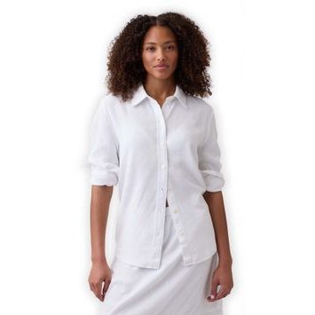 GAP 887679-01 Oversize košile z lněné směsi Easy Shirt Bílá