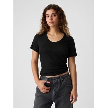 GAP 406850-04 Lněné tričko Černá