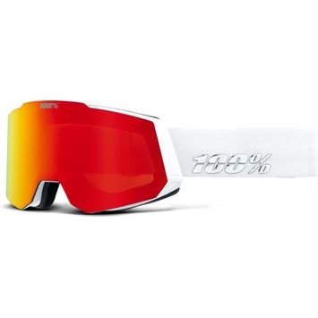 100% SNOWCRAFT HiPER Goggle - White/Red - Mirror Red Lens