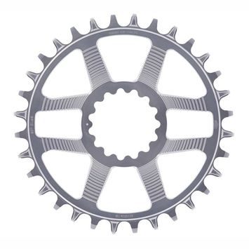 E*THIRTEEN Helix Race | Chainring | Direct Mount | 30T | 52/55mm Flip Flop | Shimano/SRAM 11/12s Chain Compatible | Silver
