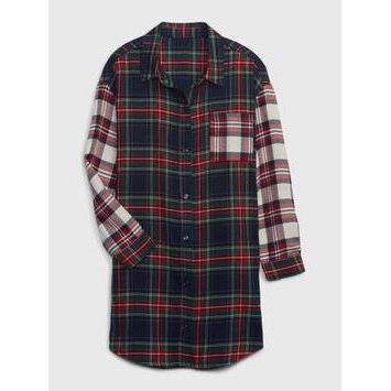 GAP 486889-00 Dětská kostkovaná pyžamová košile Barevná