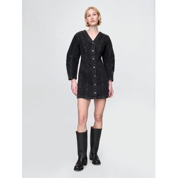 GAP 716266-00 Džínové mini šaty Černá