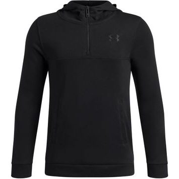 UNDER ARMOUR RIVAL LW 1/4 ZIP HOODIE-BLK