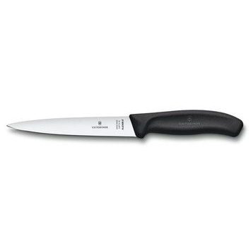 VICTORINOX Swiss Classic, filleting knife, 20cm, straight, black, blister