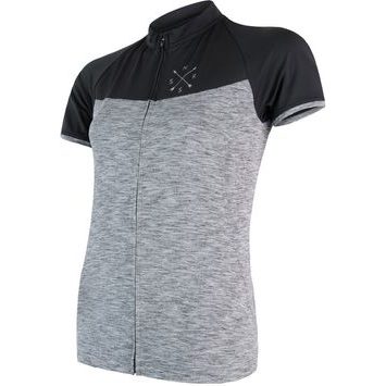 SENSOR CYKLO MOTION dámský dres kr.rukáv celozip šedá/černá