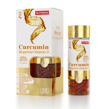 NUTREND Curcumin + Bioperine + Vitamin D, 60 kapslí