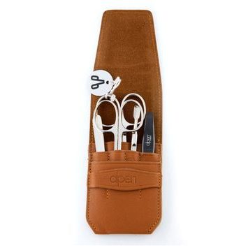 ALPEN Nickel manicure set leather 5 pcs Tabacco