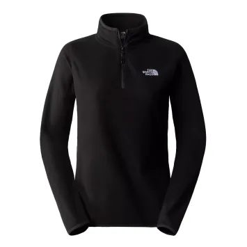 THE NORTH FACE W 100 GLACIER 1/4 ZIP EU, TNF BLACK