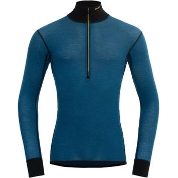 DEVOLD Wool Mesh 190 Zip Neck Man, Flood/Caviar