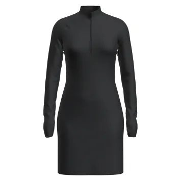 ICEBREAKER W Mer 260 Granary LS Half Zip Tee Dress, BLACK