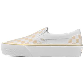 VANS Classic Slip-On Platform, METALLIC CHECKRBRD Gold