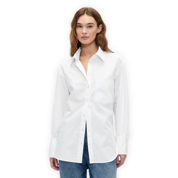 GAP 799379-00 Oversize popelínová košile s logem Big Shirt Bílá