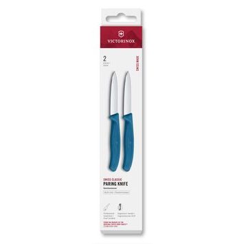 VICTORINOX Swiss Classic, paring knife, 2pcs, 8cm,straight,pointed,blue,box