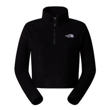 THE NORTH FACE W 100 GLACIER CROPPED 1/4 ZIP, TNF Black-NPF