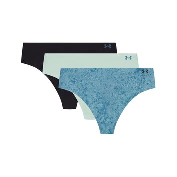UNDER ARMOUR Ua Pure Stretch No Show Thong -Print - 3pk ENAMEL BLUE