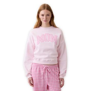 GAP 887767-00 Oversize mikina s logem Mom Růžová