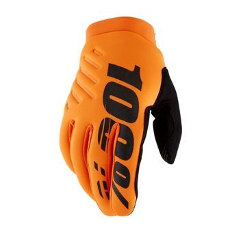 100% BRISKER Gloves Fluo Orange/Black