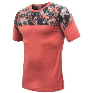 SENSOR MERINO IMPRESS pánské triko kr.rukáv terracotta/rush