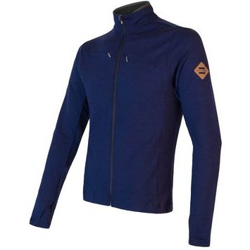SENSOR MERINO UPPER pánská mikina celozip deep blue