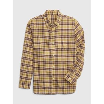 GAP 427962-00 Dětská kostkovaná košile oxford Hnědá