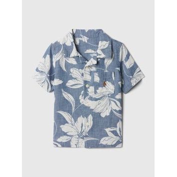GAP 408434-02 Dětská vzorovaná oxford košile Modrá