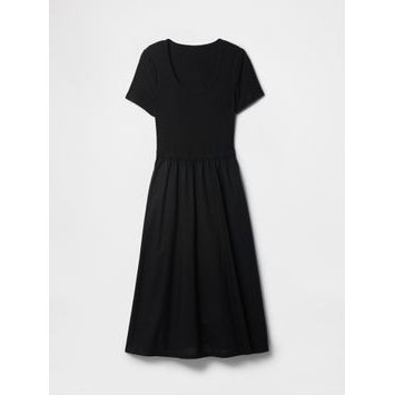 GAP Midi šaty s kapsami Černá