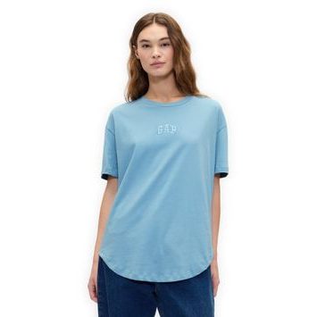 GAP 407990-10 Bavlněné tričko s logem Modrá