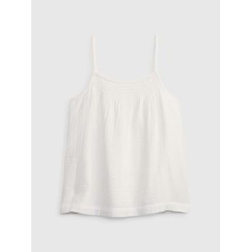 GAP 861627-00 Dětský bavlněný top na ramínka Bílá