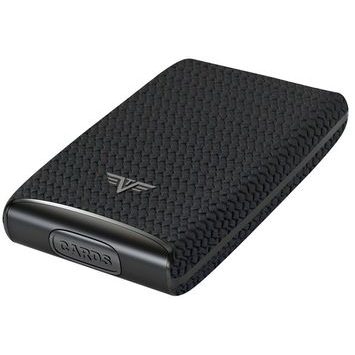 TRU VIRTU Credit Card Case RAZOR Fan - leather Diagonal Carbon Black
